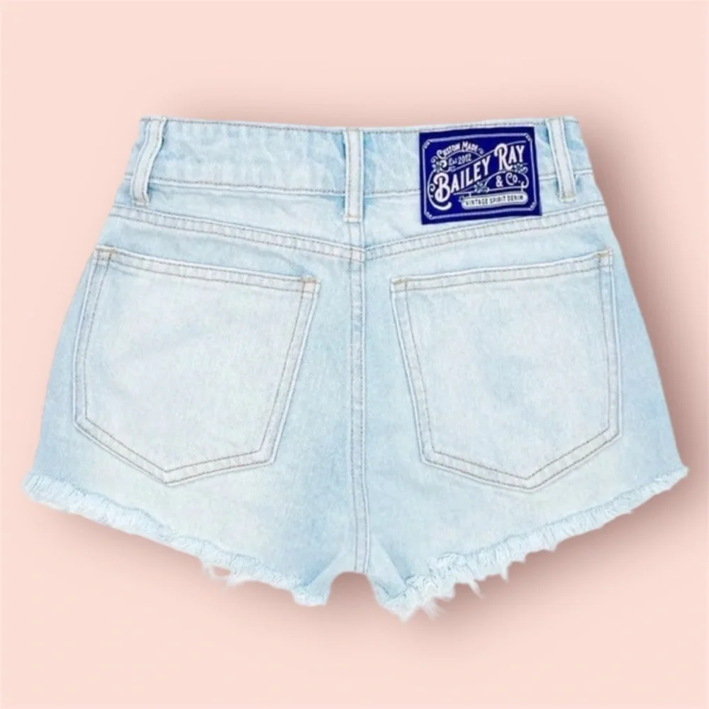 High Waist Jean Shorts - Picture 2 of 5